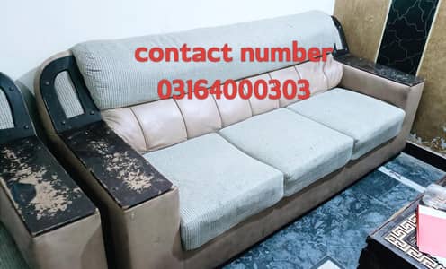 6 Seater Sofa set with one standard table .