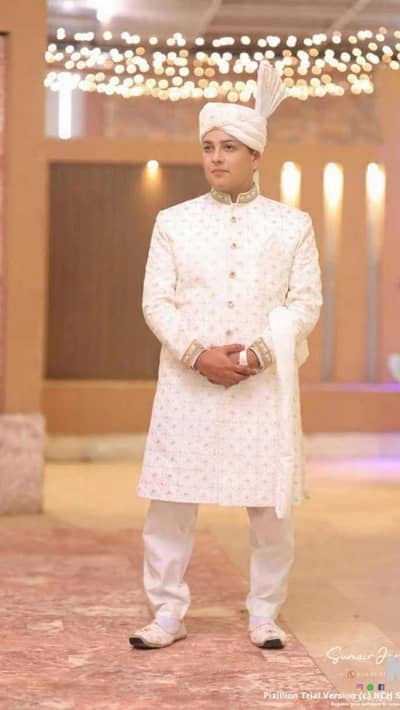 Sherwani with kullah and khusa