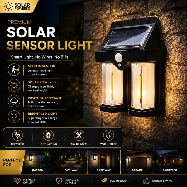 Solar Sensor Light with Human Body Motion Induction Wall Lamp Lights Solar Garden Lights