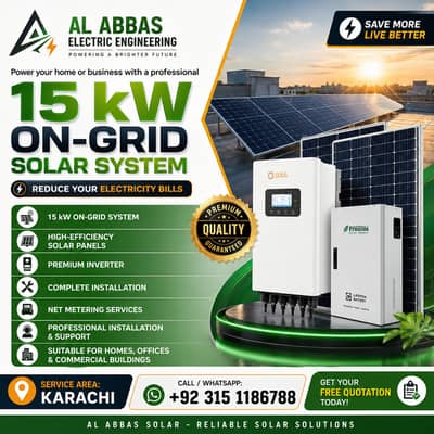 15 KW On-Grid Solar System | Complete Installation | Solar inverter