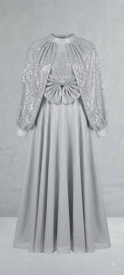 Silver Princess Style Maxi for Girls Age 9-12 Years | Large Size