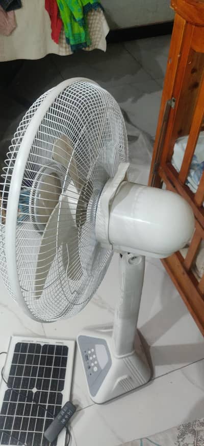 Solar Rechargeable|  Stand Fan |  13×9 Inch | Solar Panel