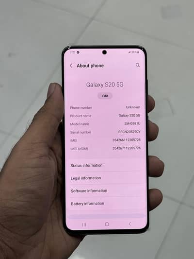 Samsung Mobile S20