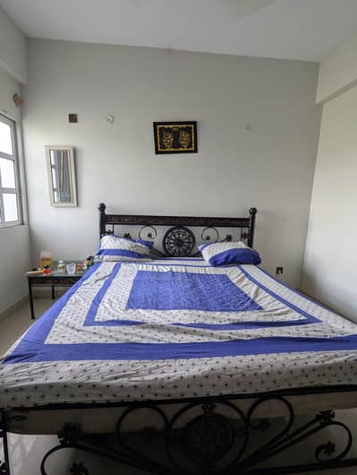 King size bed with mattress, table and divan (complete set)