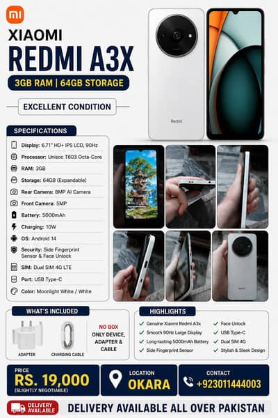 Xiaomi Redmi A3x official PTA approved