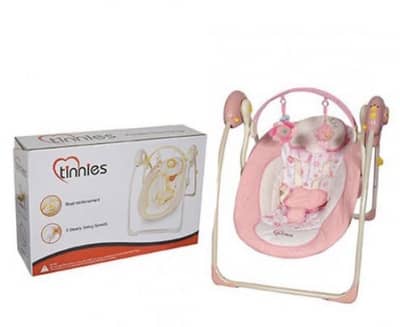 Tinnies automatic baby swing in pink color