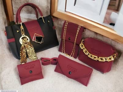 premium leather 4 piece handbag  set with free home delivery