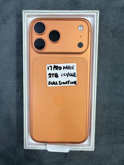 IPHONE 17 PRO MAX 1TB UK 1 CYCLE FULL SIM TIME WITH FULL BOX
