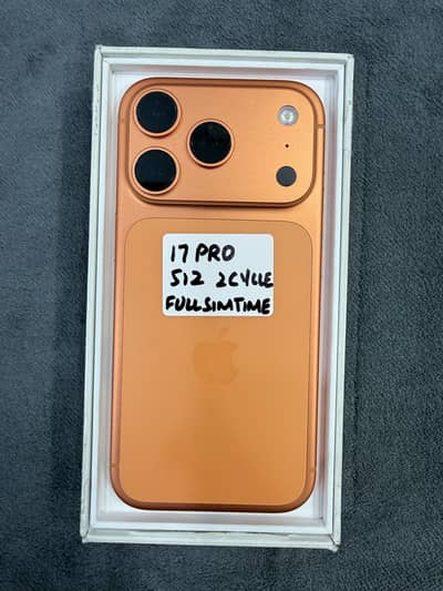 IPHONE 17 PRO 512 GB UK 2 CYCLE FULL SIM TIME WITH FULL BOX