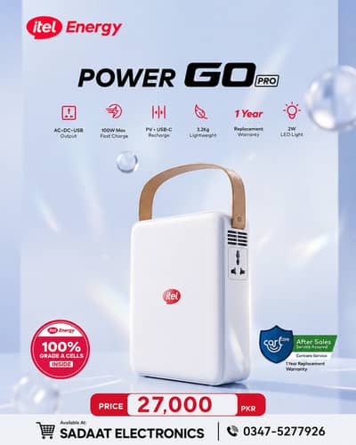 itel Energy Power GO Pro Portable Power Station | 100W Fast Charge |