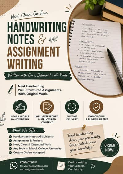 providing Handwritting Notes And Assignments