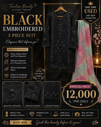 3 piece black formal dress