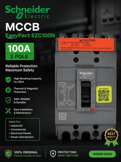 Schneider Electric EasyPact EZC100N MCCB – 100A, 3 Pole