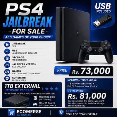 PS4 Jailbreak for sale | USB Included | Add Games of Your Choice 