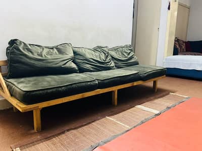 Customised solid wood 5 Seater L shape sofa