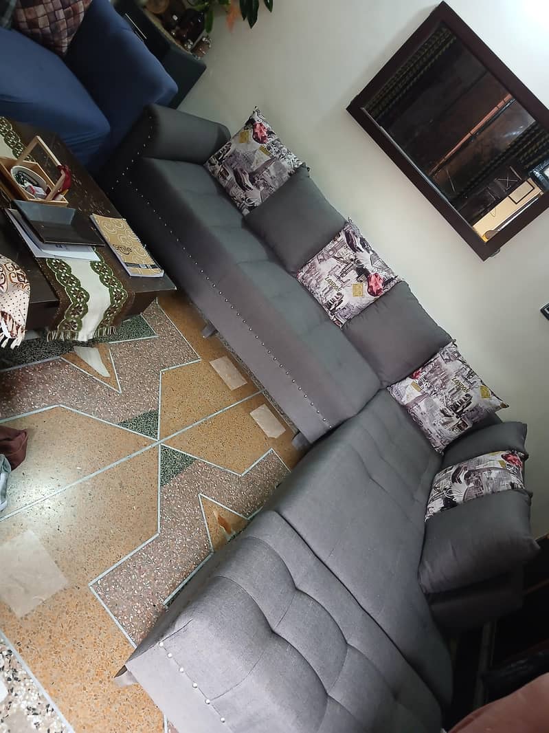 L shape sofa set 4