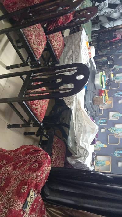 one dining table with 6chairs and showcase and swing