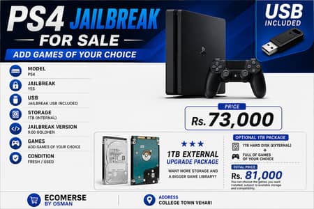 PS4 Jailbreak for sale | USB Included | Add Games of Your Choice