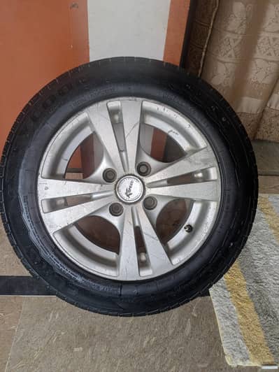 R13 alloy rims.    with 3 tyres .
