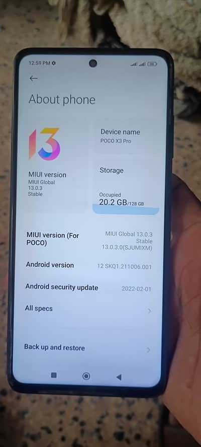 Redmi poco x3 pro 03433189143