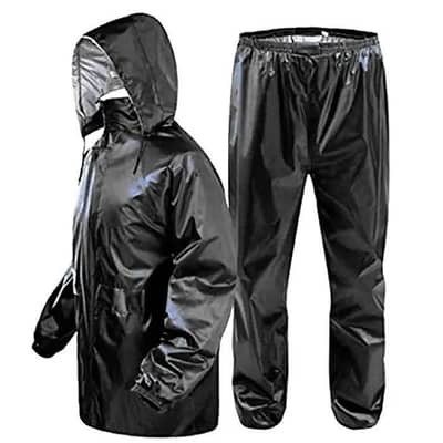 water proof rain suit Black parachute fabric