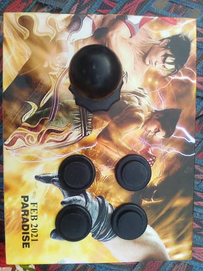 USB Arcade Joystick 4 Buttons – Wooden Box | PC/Laptop
