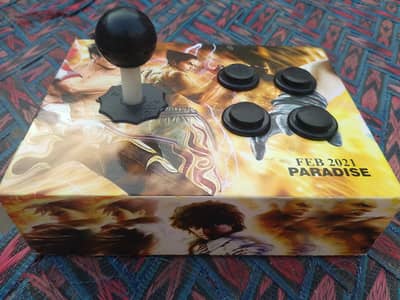 USB Arcade Joystick 4 Buttons – Wooden Box | PC/Laptop