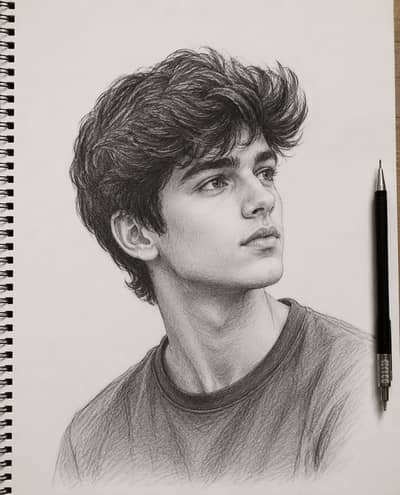 Handmade Pencil Sketch – Custom Portrait 