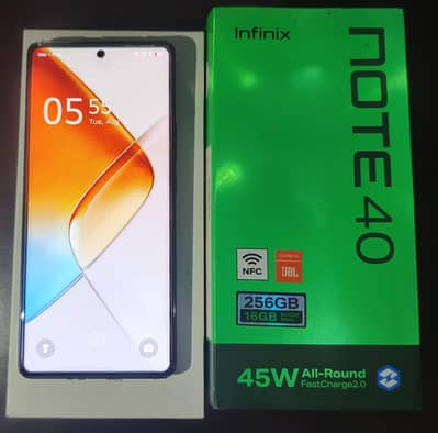 Infinix Note 40 8+8/256 Lush Condition with Genion Box & Data Cable