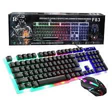 F83 Rainbow Luminous RGB Gaming Keyboard & Mouse Combo – 104 Keys Back