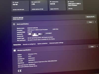 Gaming PC (Ryzen 5 3600) + 24" 2K Monitor + Samsung SSD — Full Setup