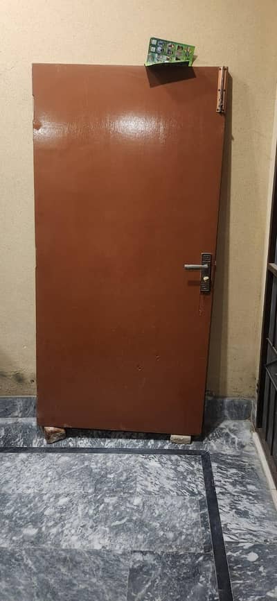 wooden Door with new door lock