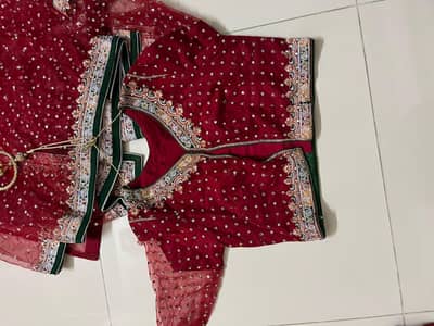 Red Net Saree