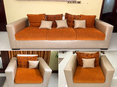 5 Seater Sofa Set – 3 Seater + 2 Single Chairs