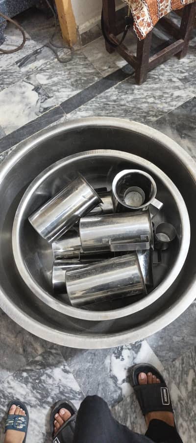 Steel Bartan Set for Sale 11 Jug glass wgyra hai