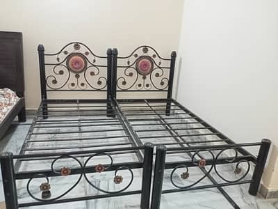 2 Iron Single Beds & 1 Dressing Table for sale