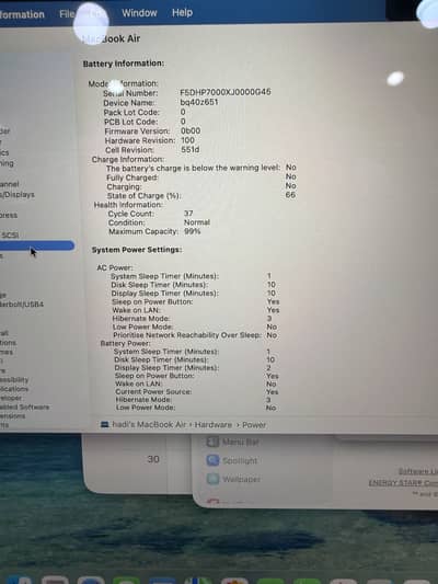 MACBOOK AIR M5 16-512 GB 13 INCH 39 CYCLES WITH FULL BOX