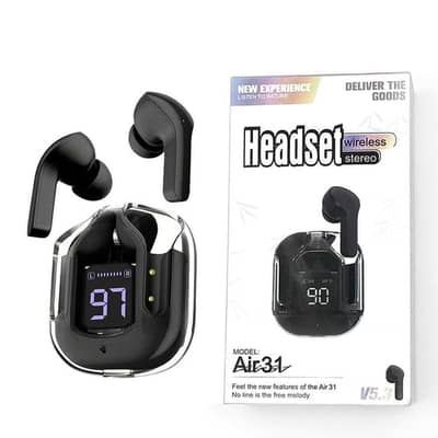 Black Noise Cancelling Earbuds Air34 With Fast Charge