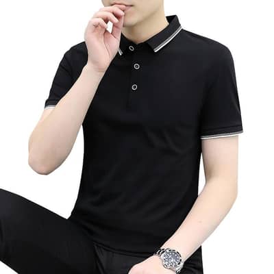 Men's Grey Casual Polo Shirts Summer