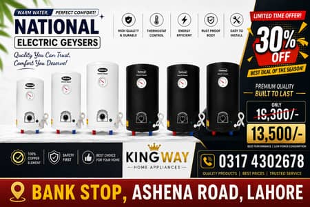 National Geyser 30% Discount Hot Water, Low Power Consumption