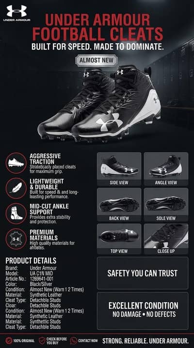 Brand: Under Armour original fleet Ml: C1N Mid / C1Notball Cleats