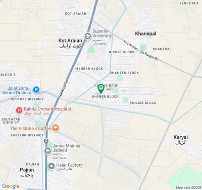 1 kanal LDA Approved Plot For sale in chinar Bagh Society Raiwind Road Lahore Khyber Block