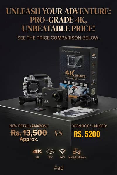 This is a generic 4K Sports Action Camera (Ultra HD DV) —