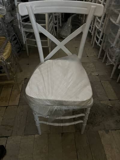 White Cross-Back Wedding/Event Chairs