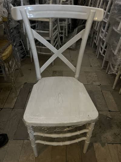 White Cross-Back Wedding/Event Chairs