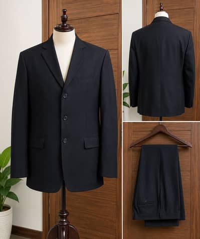Marks & Spencer Men’s Black/Dark Navy 2-Piece Suit – Size Approx. L