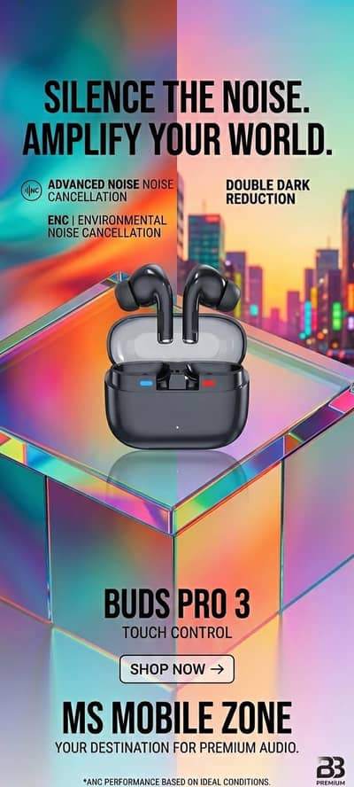 Buds Pro-3 | Super Bass Ultimate Noise Cancelling Wireless Earbuds