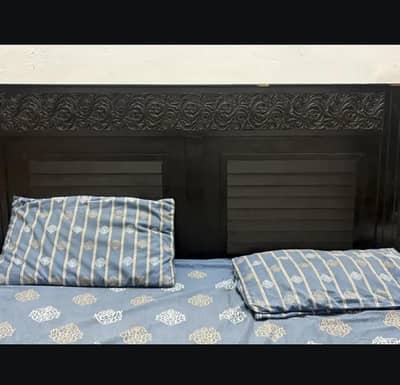 black wooden bed set