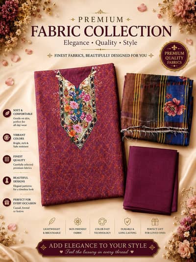 3 PCs unstitched suit