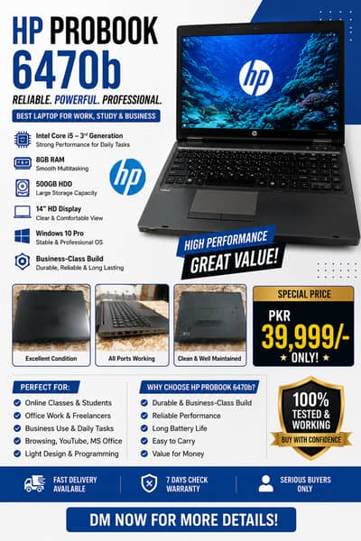  HP ProBook — Intel Core i5 3rd Gen | 8GB RAM 